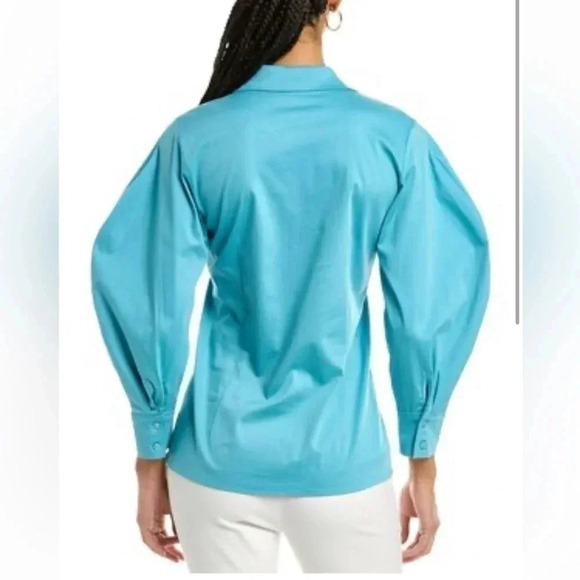 Alexis Brooks Long Puff-sleeved shirt in Cerulean- Size M; New with Tags - Picture 6 of 13